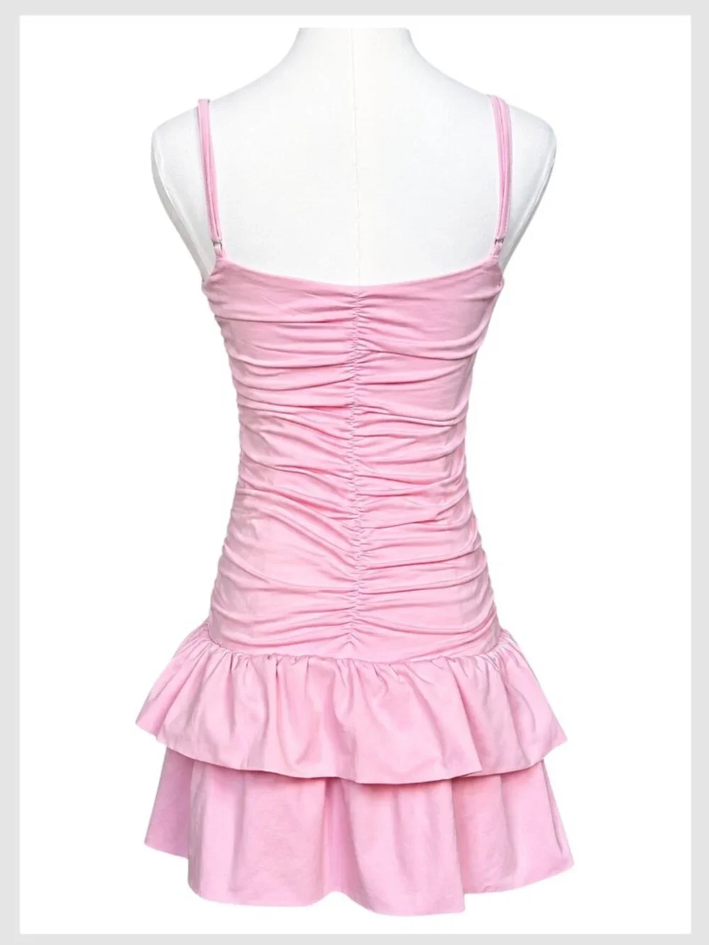 Edikted Carinne Ruched Bodycon Mini Dress Pink S
